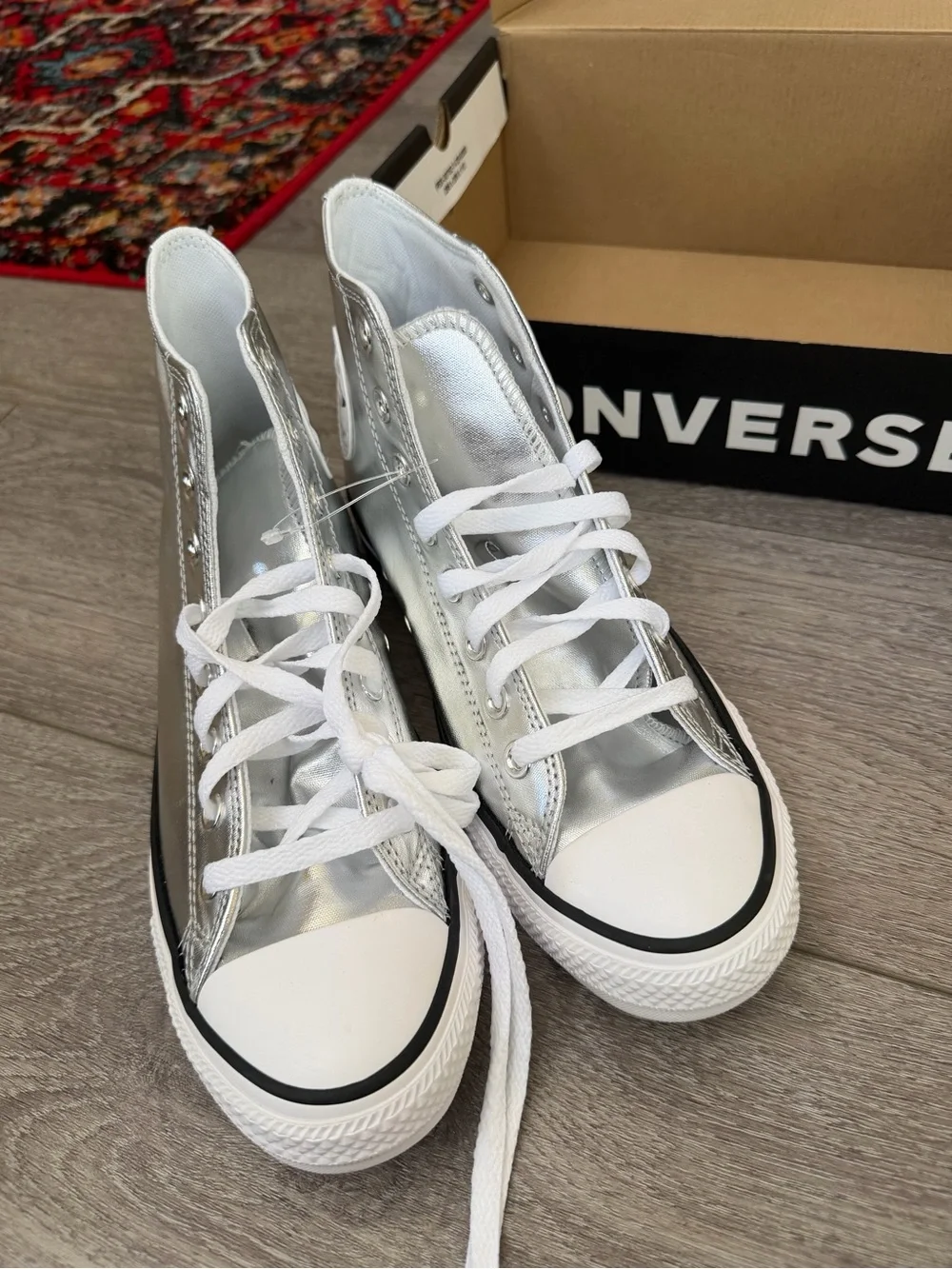 Converse Silver High-Top Sneakers